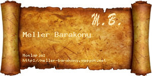 Meller Barakony névjegykártya